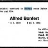 Bonfert Alfred 1910-1983 Todesanzeige